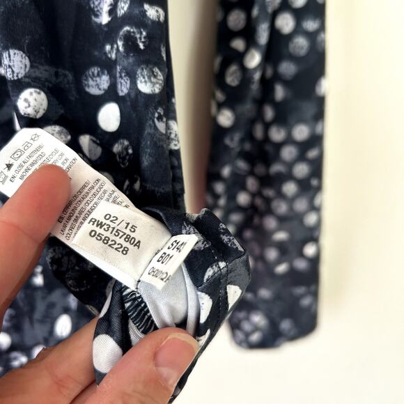 Reebok Athletic Popover Size L Black Polka Dot 1/4 Zip Track Jacket Stretch - Picture 6 of 8